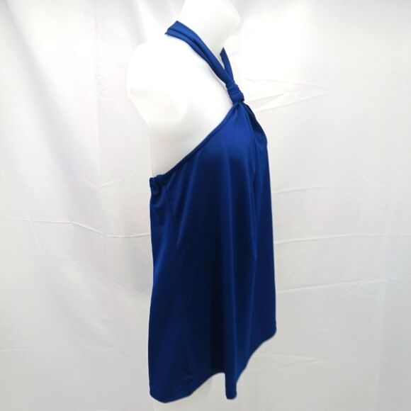 NWOT Joy Joy Elegant Navy Halter Top Womans Medium Flowy Comfort Trendy......... - Picture 6 of 11